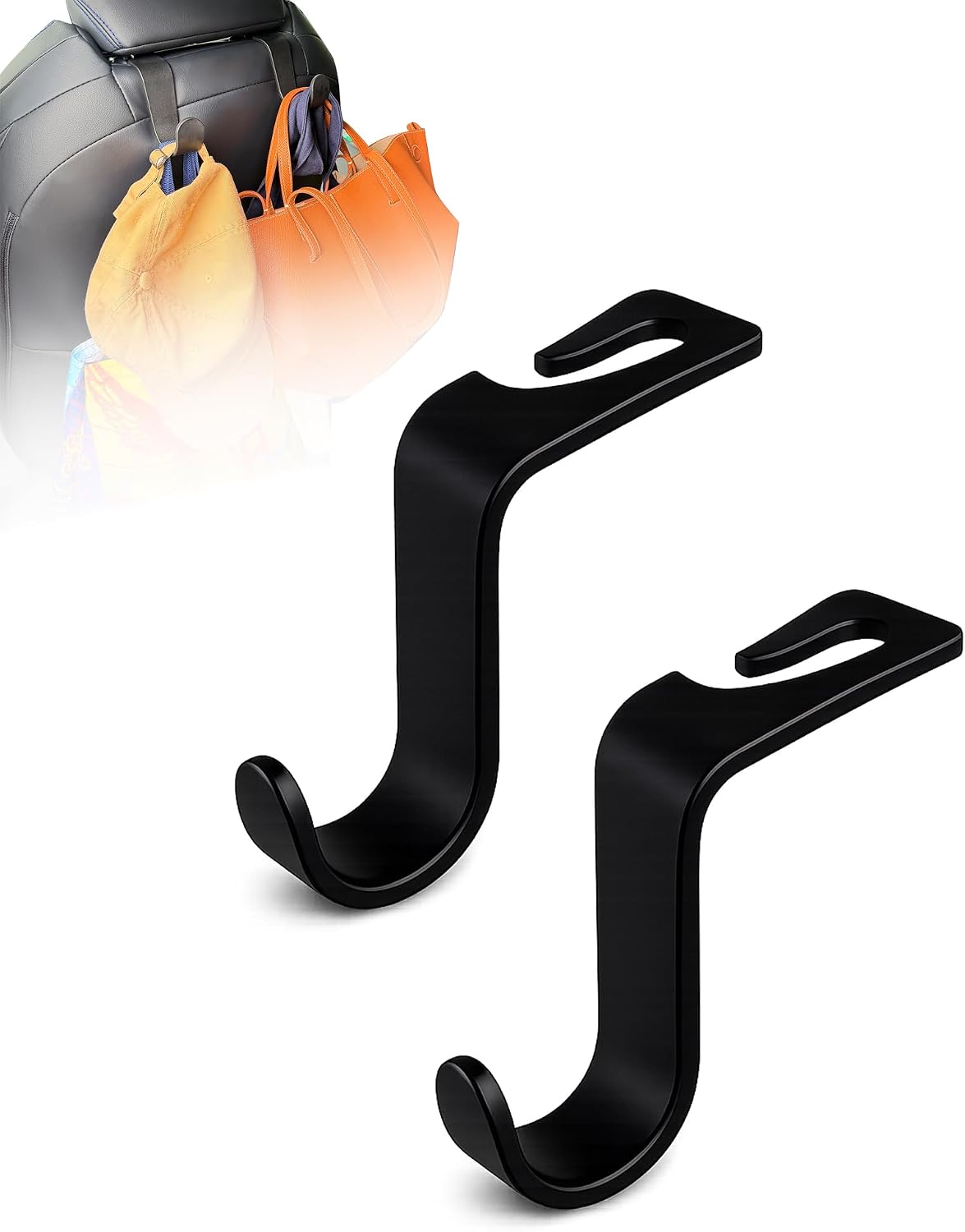 XL Hard Hat Holder for Truck, Heavy-Duty Headrest Hooks, 2PK